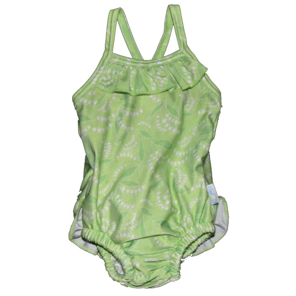 I Play NWT Green Ruffle Swim Diaper Swimsuit Small 6 Months